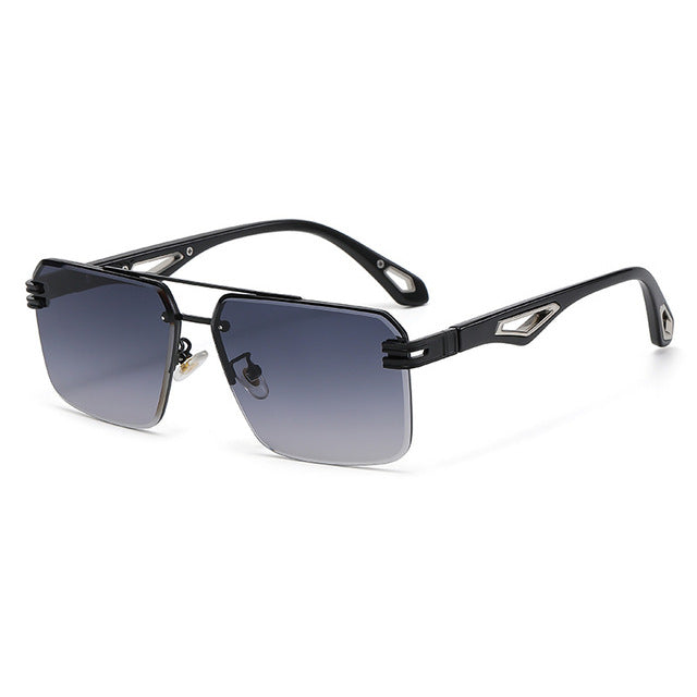 Oversized Rimless Rectangle Sunglasses