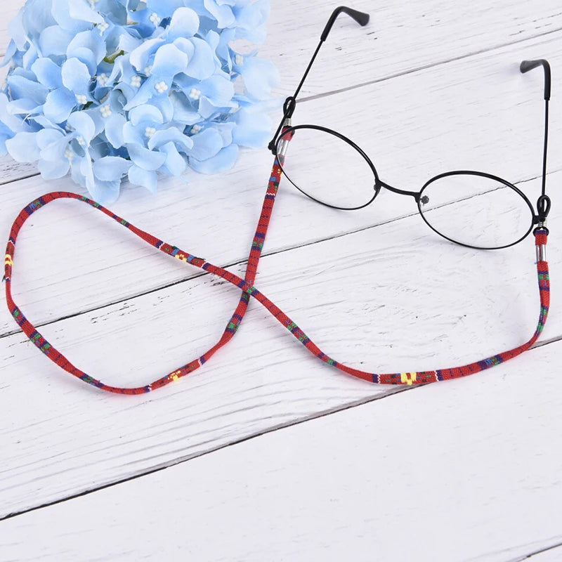 5Pcs Colorful Cotton Blend Sunglasses Strap Eyeglass Chain Reading Glasses Chain String Holder Neck Cord Eyewear Glass Necklace