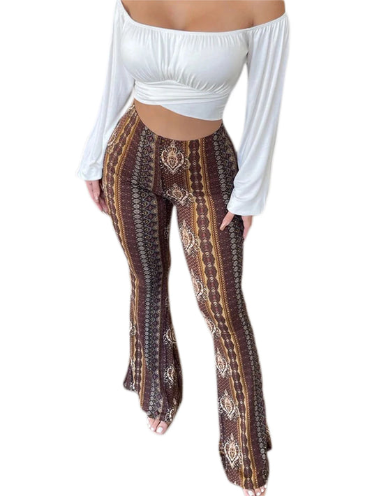 Flare Ethnic Print Pants