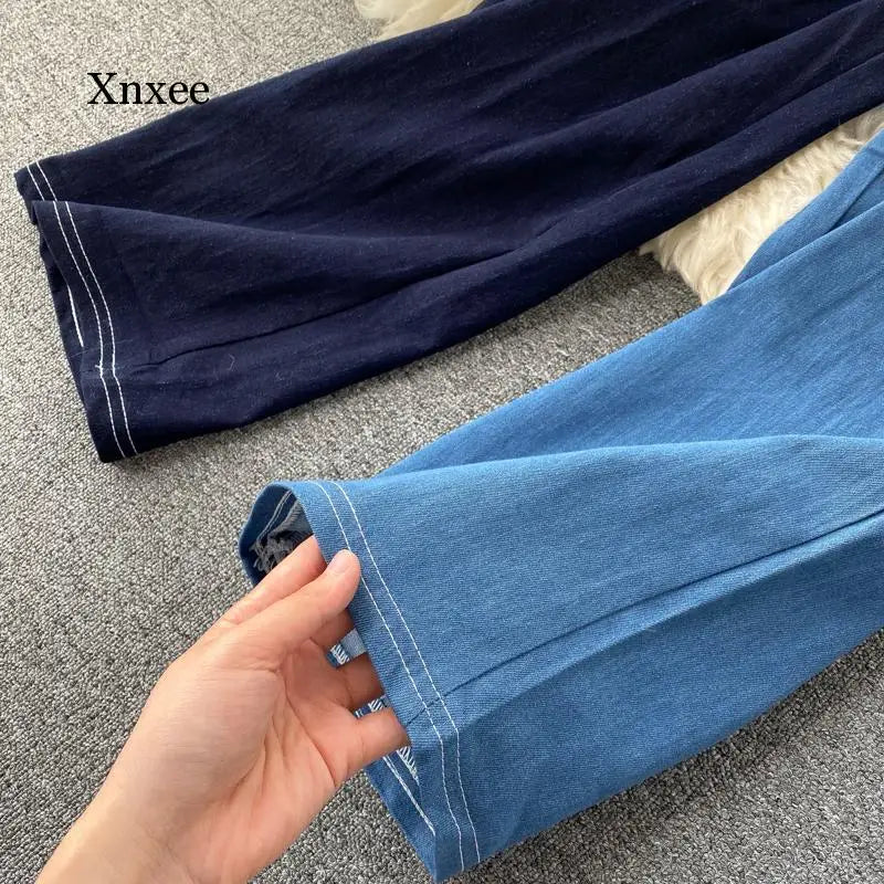 Summer Women'S Denim Stitching Fashion Jumpsuit Zipper Sleeveless Jumpsuit Suspenders Jeans Women Loose Trousers