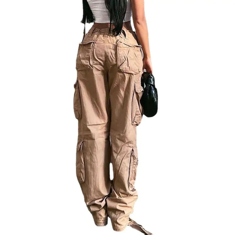 Cargo Solid Baggy Pants