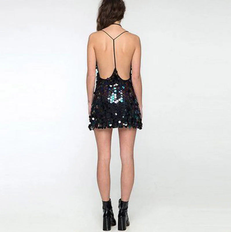 Black Sequins Glitter Dress